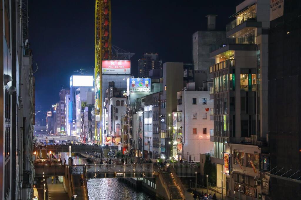 道頓堀民泊31＆Mini浮世絵美術館、道頓堀心斎橋真ん中、家族旅行、Family Trip Osaka 아파트 외부 사진